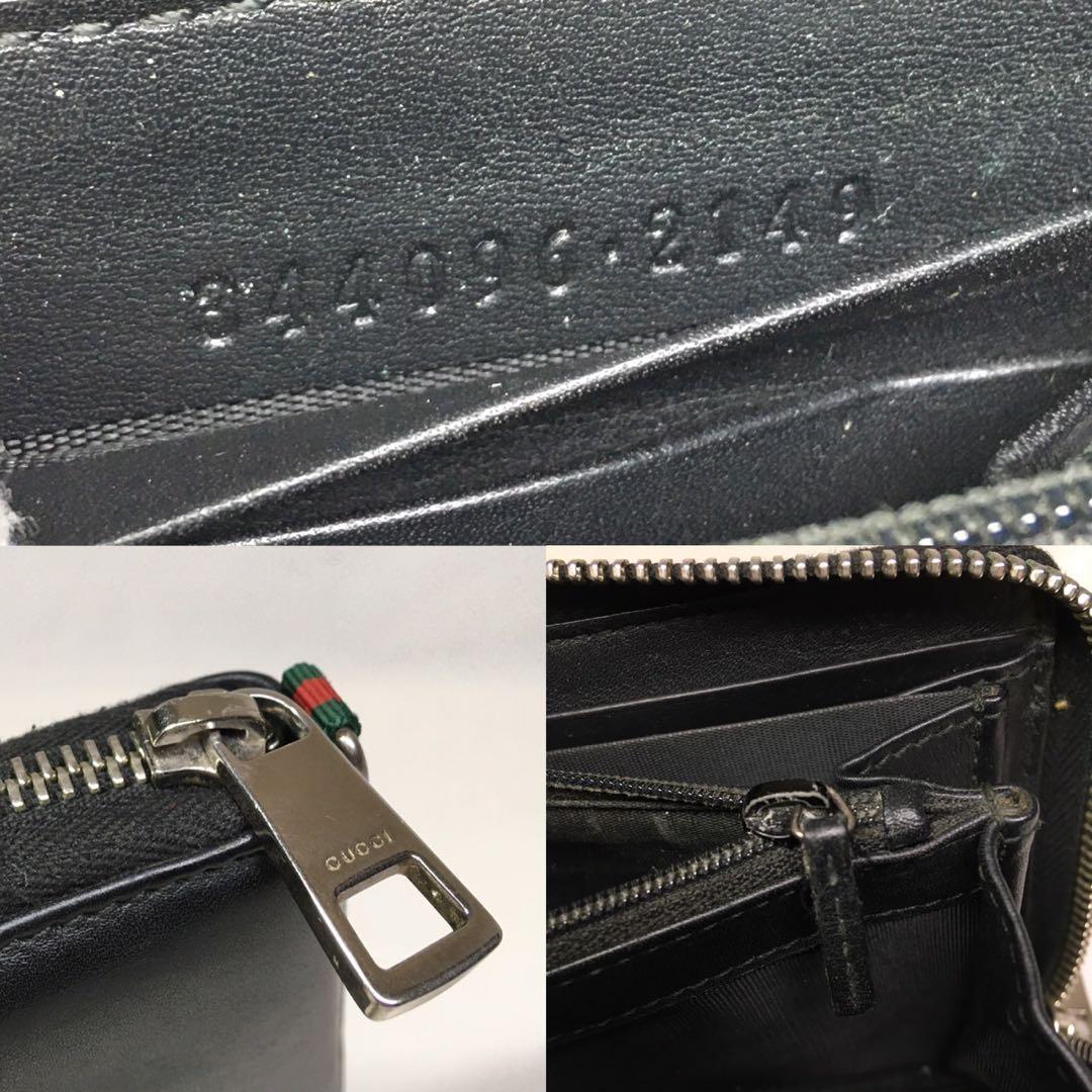 美品　グッチ　レザー　シェリーライン　長財布