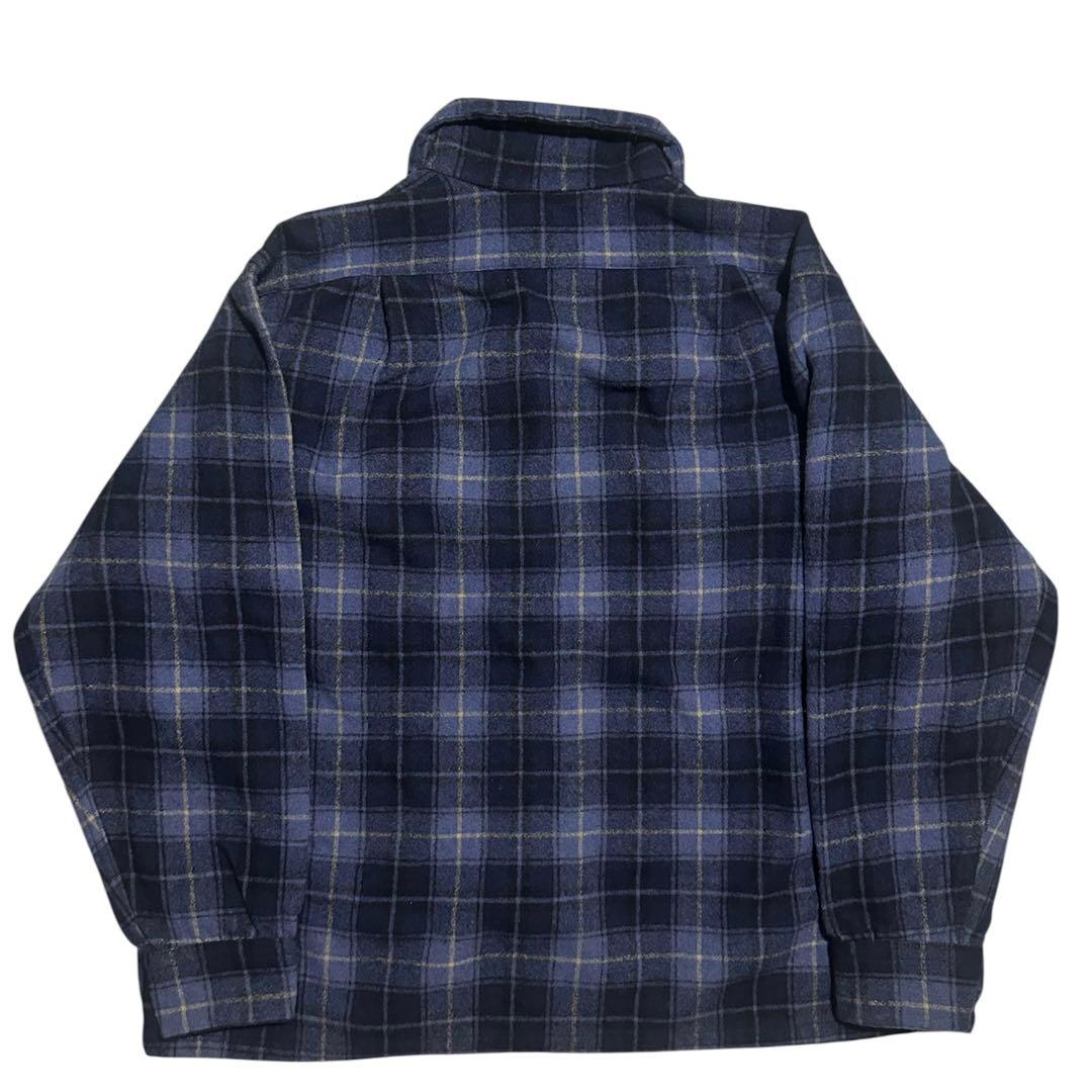 70s PENDLETON オンブレヴィンテージ ウールシャツ 青 XL 好配色