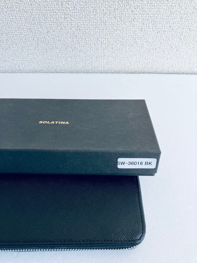 新品未使用　長財布　ラウンドウォレット　ソラチナ　サフィアーノ　黒　ブラック