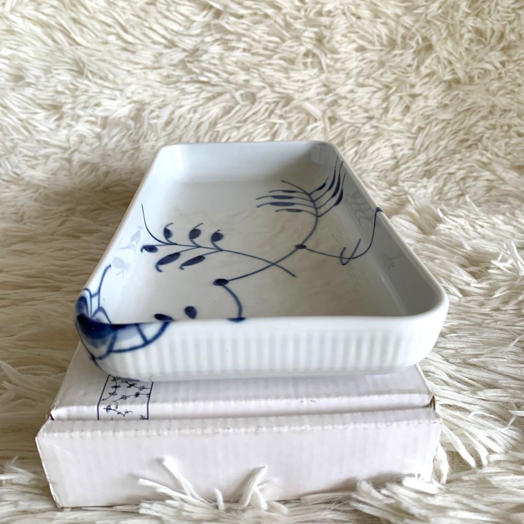 未使用❣️ロイヤルコペンハーゲン　ブルーフルーテッド　スクエア　デッシュ　24cm