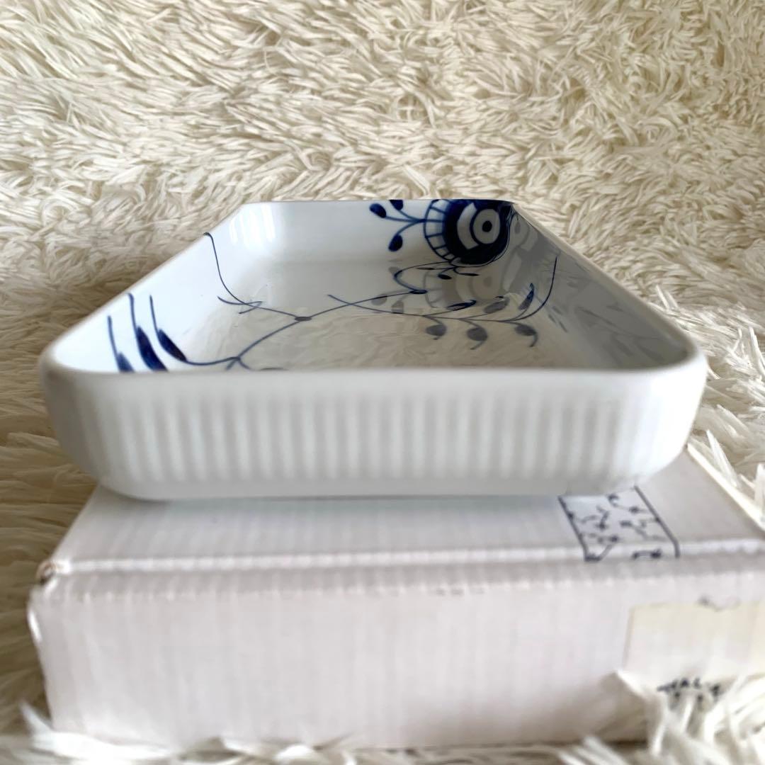 未使用❣️ロイヤルコペンハーゲン　ブルーフルーテッド　スクエア　デッシュ　24cm