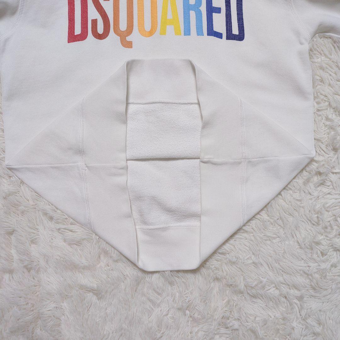 【人気モデル・良品】ディースクエアード☆パーカー プルオーバー 白×マルチカラー