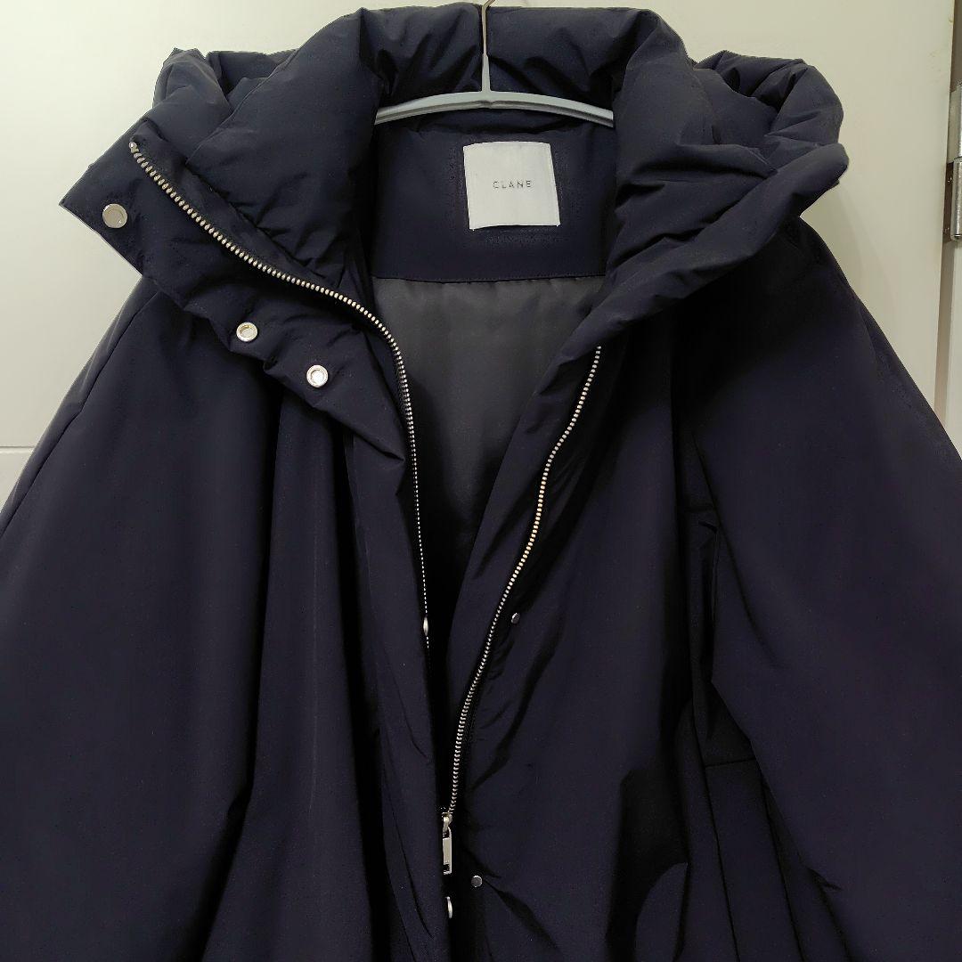 ✧CLANE✧ BALLOON HOODIE LONG DOWN COAT 黒