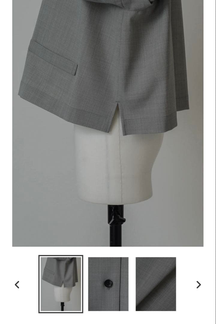 オープンカラークロップドシャツ　T.GRAY