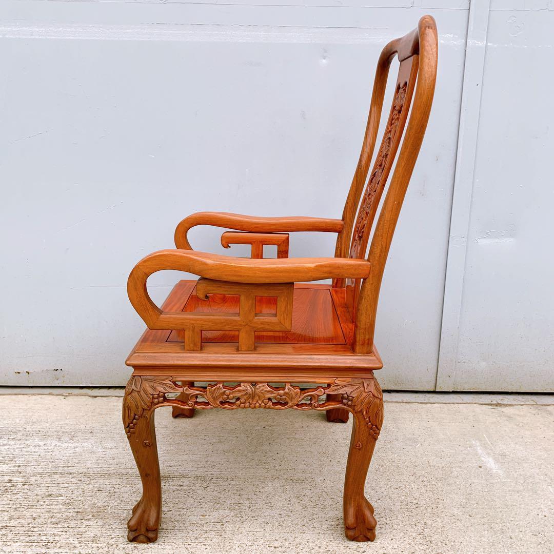 【稀少品】中国家具 ダイニング アームチェア 唐木家具 李朝家具 花梨
