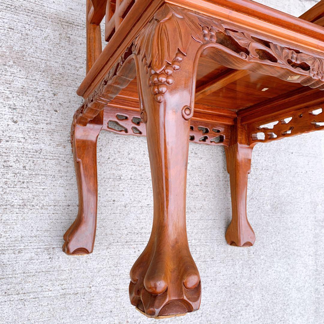 【稀少品】中国家具 ダイニング アームチェア 唐木家具 李朝家具 花梨