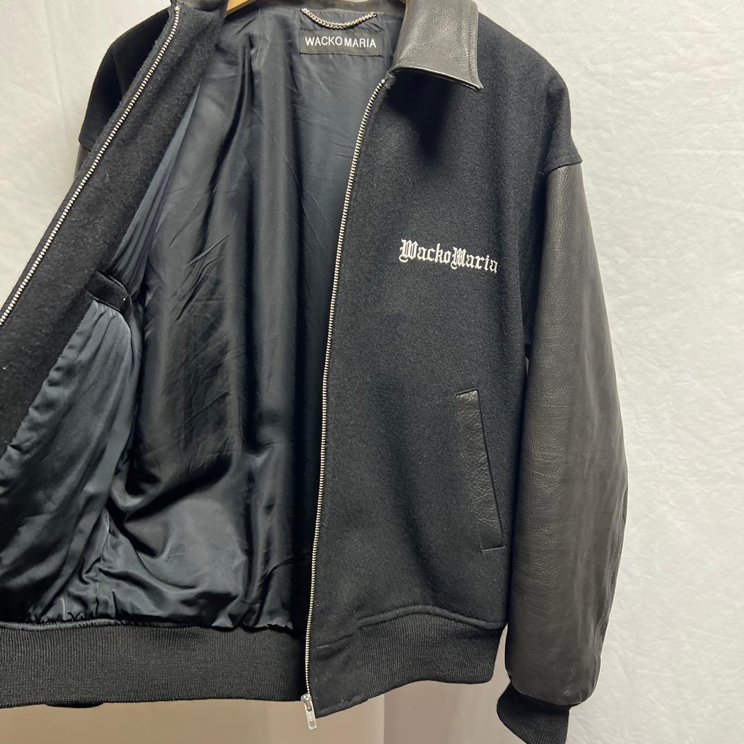ジャケット・アウター WACKO MARIA LEATHER VARSITY JACKET M