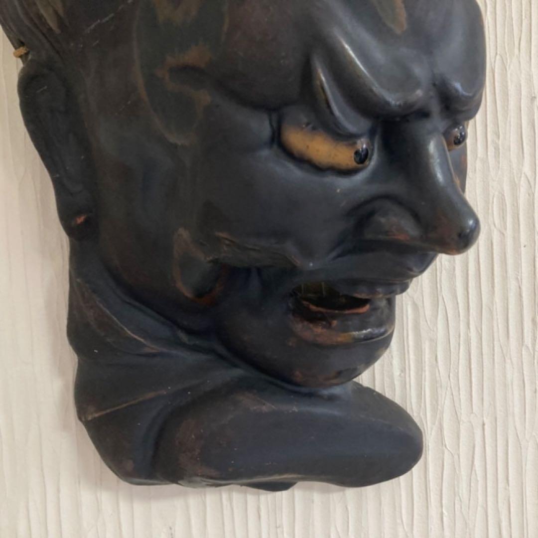 伐折羅大将 広目天⁇ お面 壁掛け 乾漆⁇ 仏教 美術 2点 骨董品 レトロ