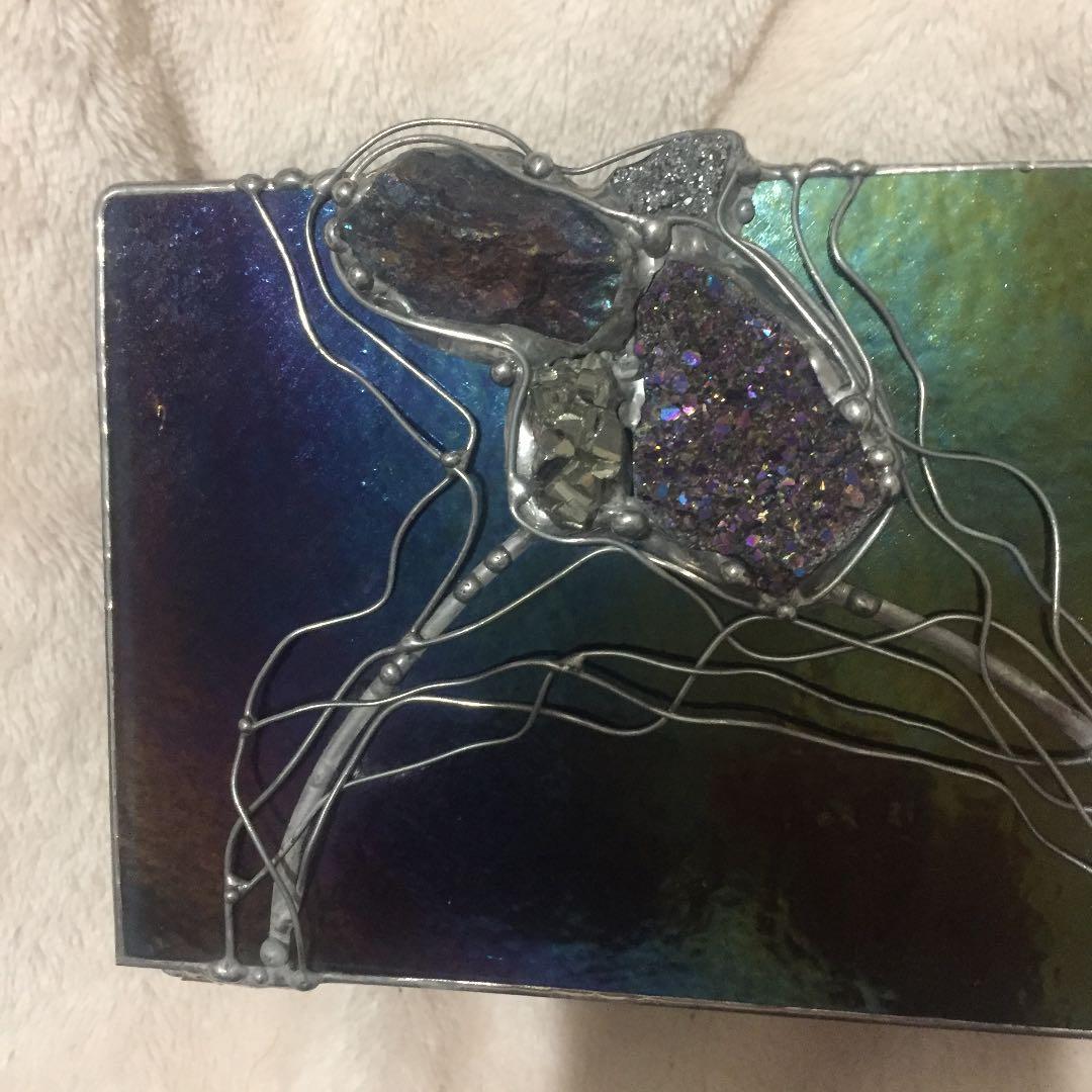 レア★美麗★虹色　ステンドグラス アクセサリーボックス