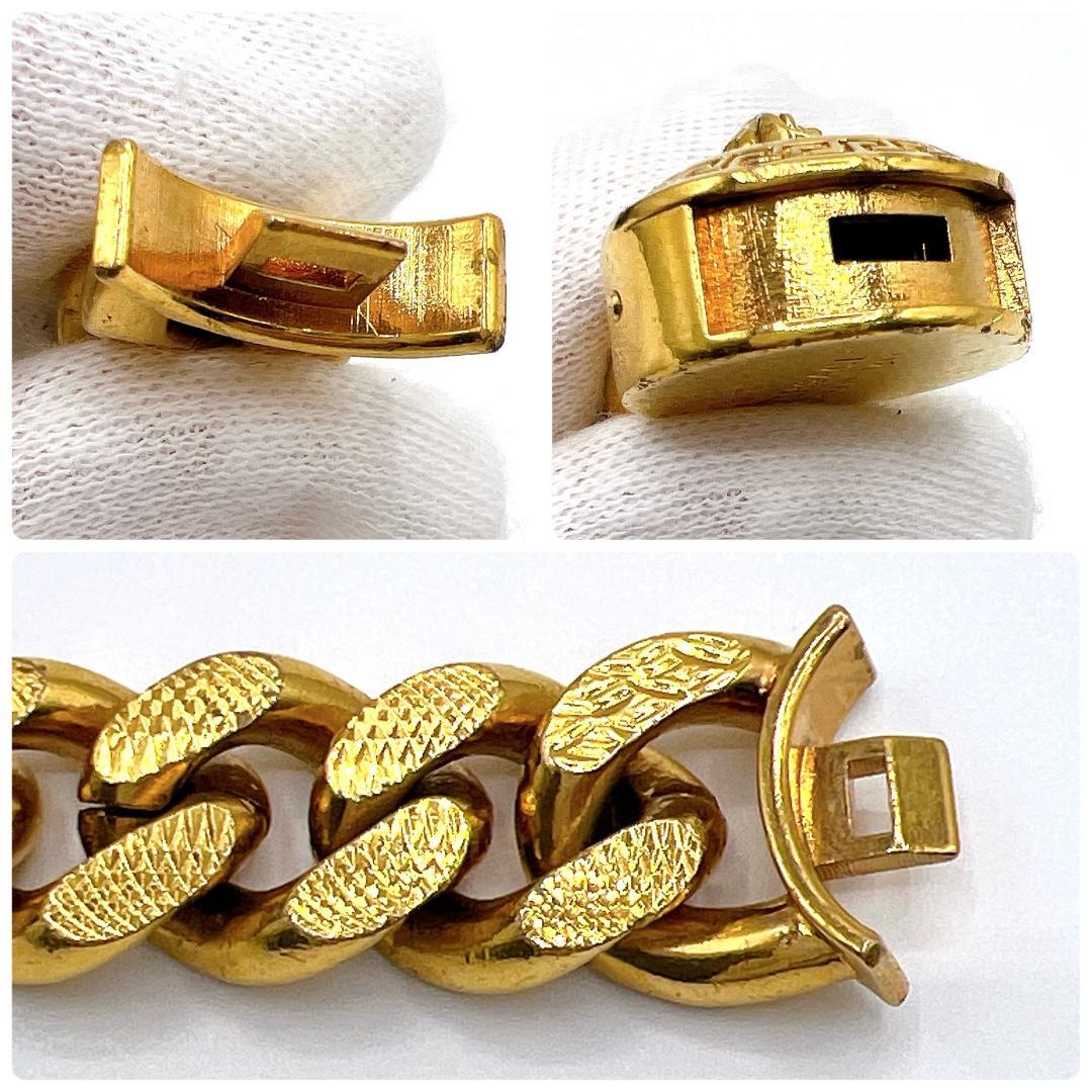 ヴェルサーチ メデューサ 喜平チェーン ブレスレット ゴールド メンズ