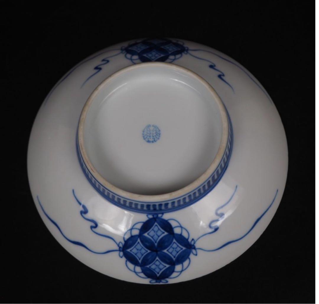 送料無料　鍋島御庭焼　江戸色鍋島 色絵桃紋皿　櫛高台 径約15cm