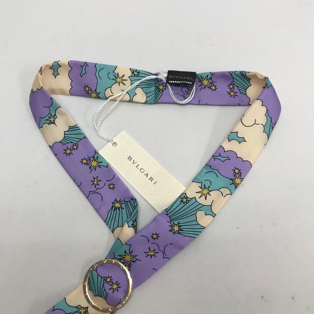 ☆未使用品☆BVLGARI テリテージ ミニショール スカーフ リング付き 紫