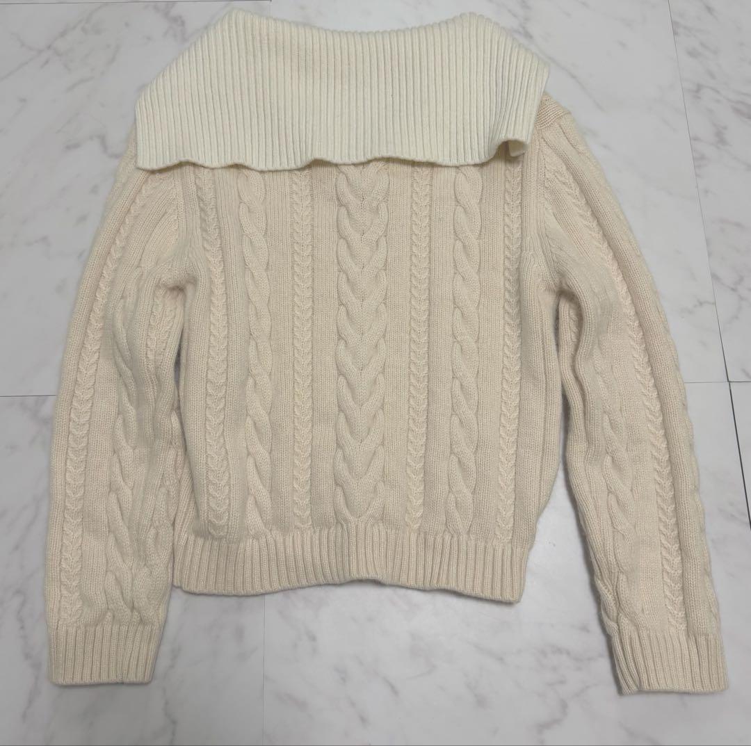 トップス Sailor-Collar Cable Knit Pullover M