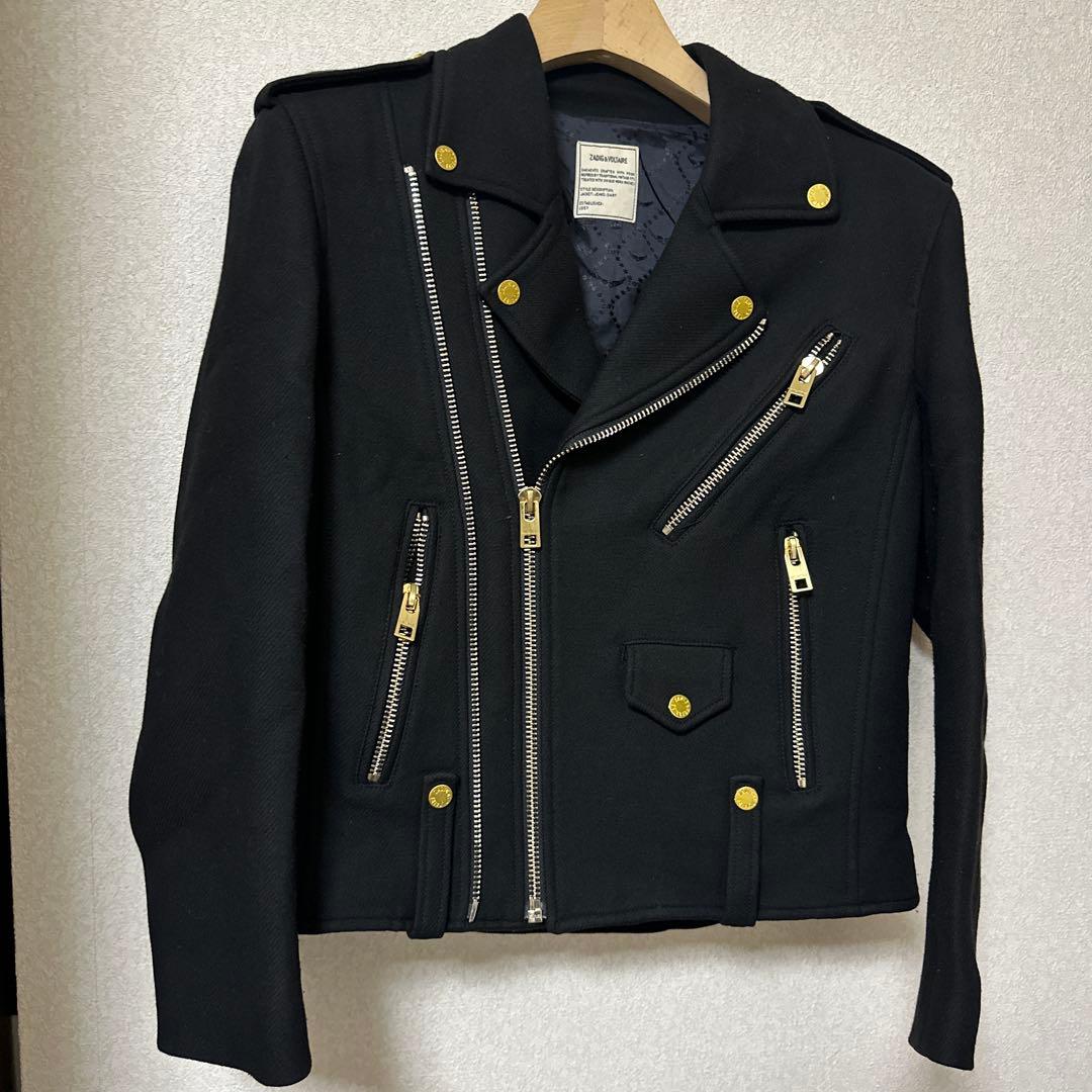 ブラック ダブルライダースジャケット　ZADIG&VOLTAIRE ザディグ エ