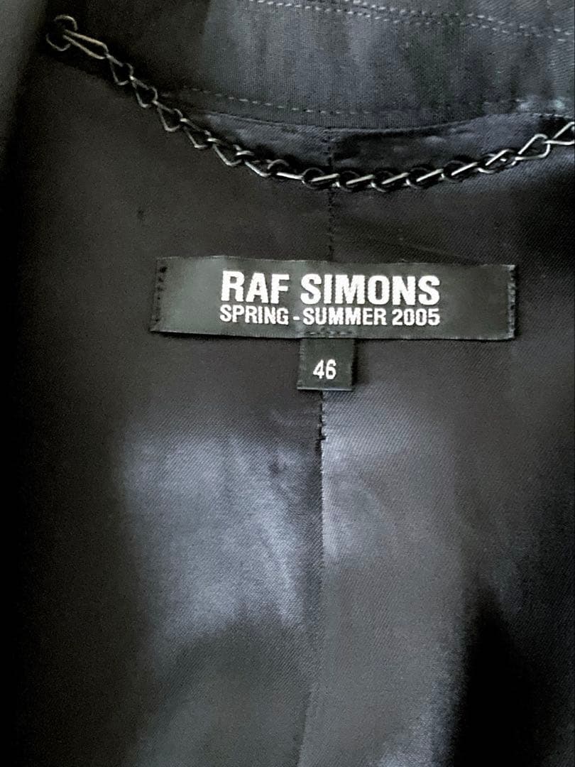 限定価格/RAF SIMONS2005ss/ロングジレ/黒/46/ラフシモンズ