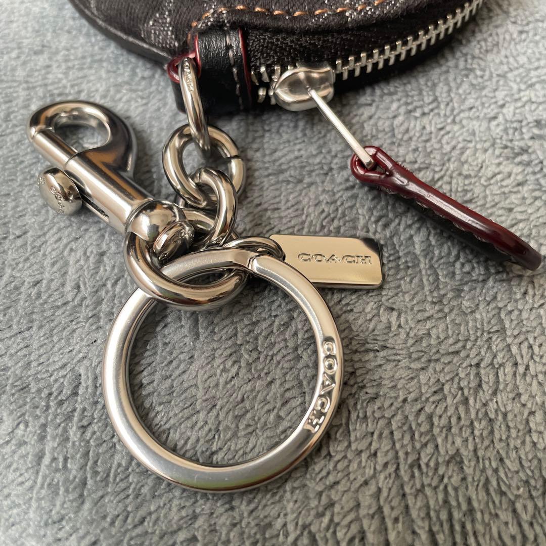 美品✨ コーチ COACH ケース 小銭入れ シグネチャー デニム 丸型