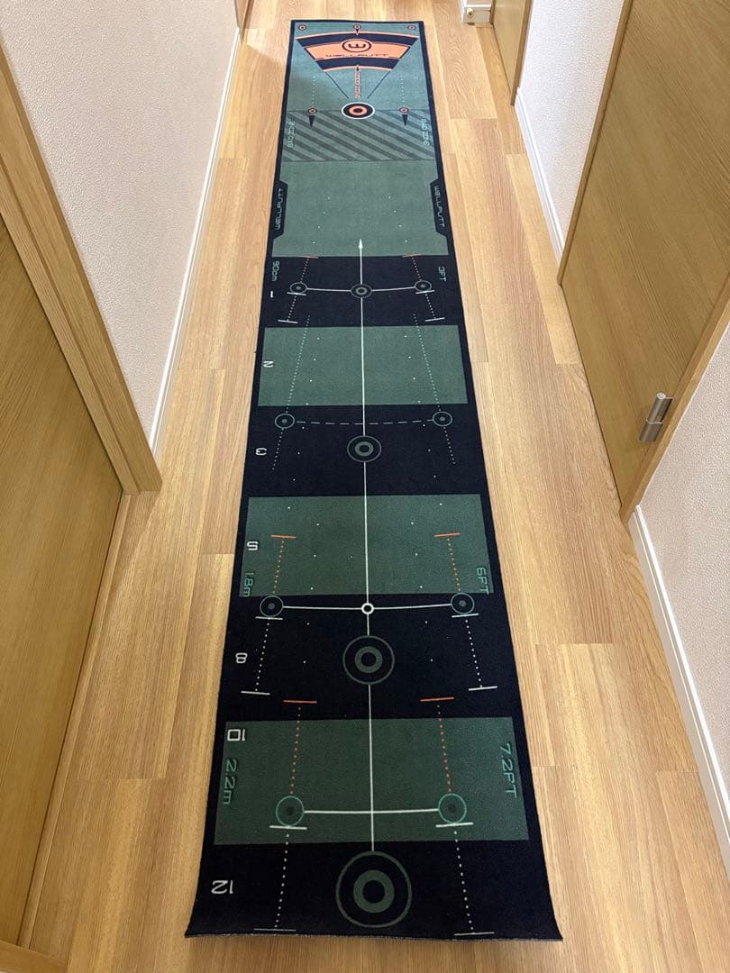 【美品】WELLPUTT パッティングマット　ゴルフ　パター　練習　3メートル