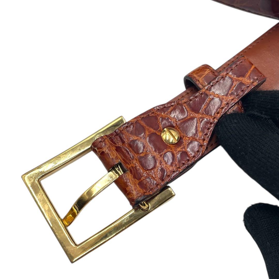 BVLGARI ブルガリ クロコダイル ベルト ロゴモチーフ