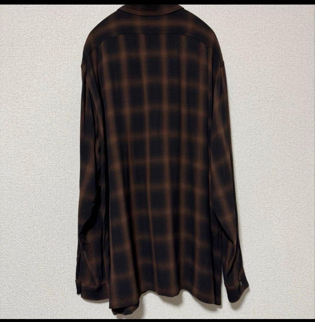美品　24SS COMOLI レーヨンオープンカラーシャツ　チェック