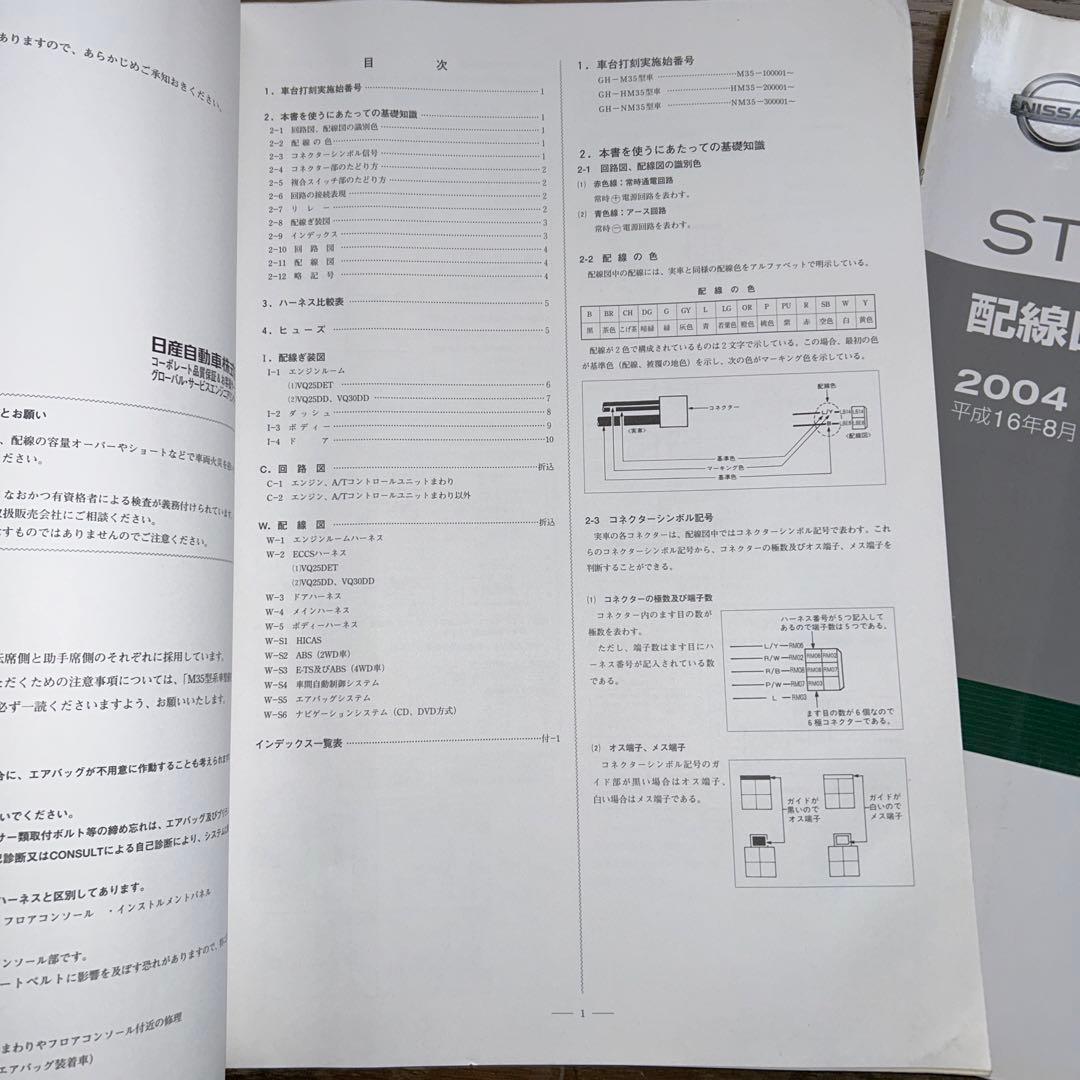 NISSAN ステージア　M35型　配線図集　2冊
