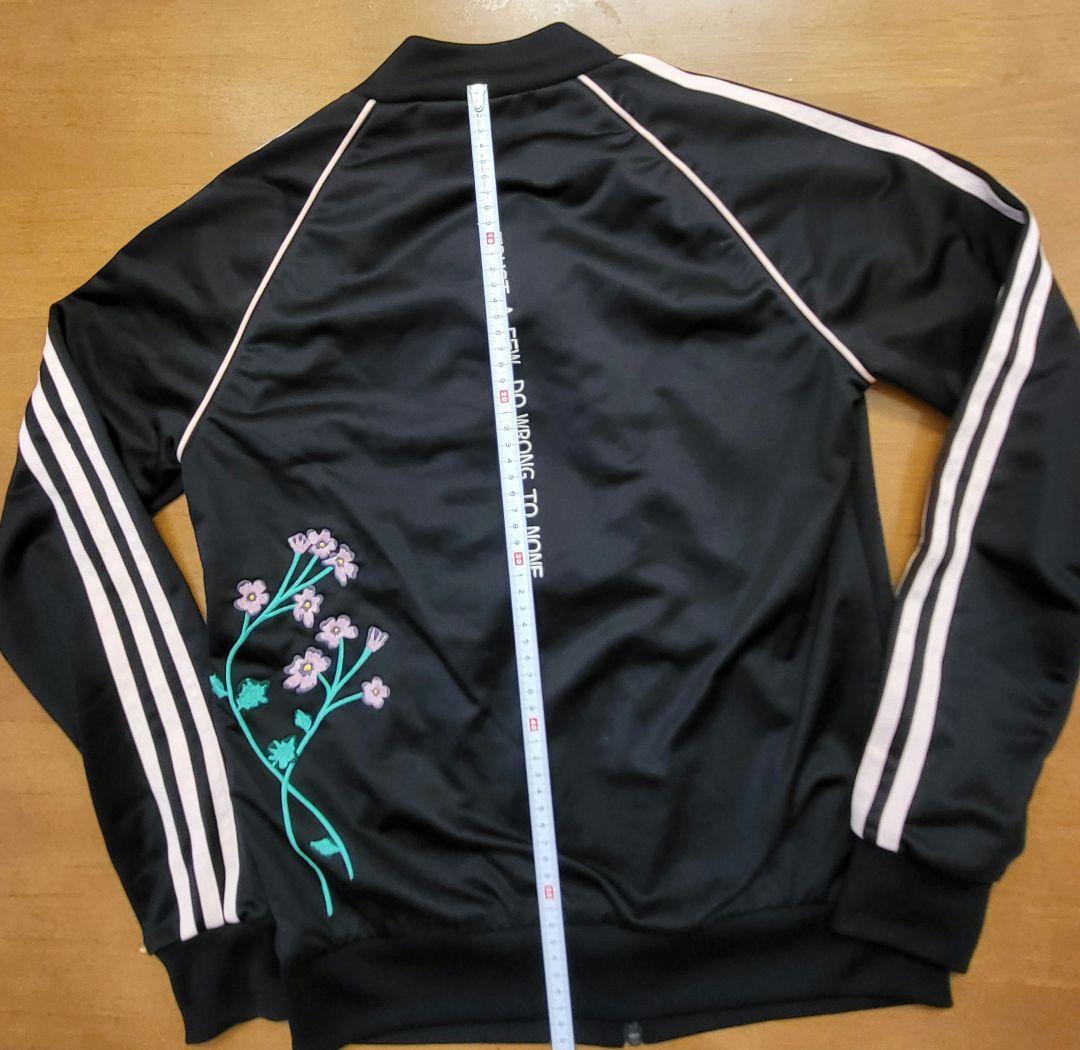 adidas ジャージジャケット XLサイズ　花柄刺繍