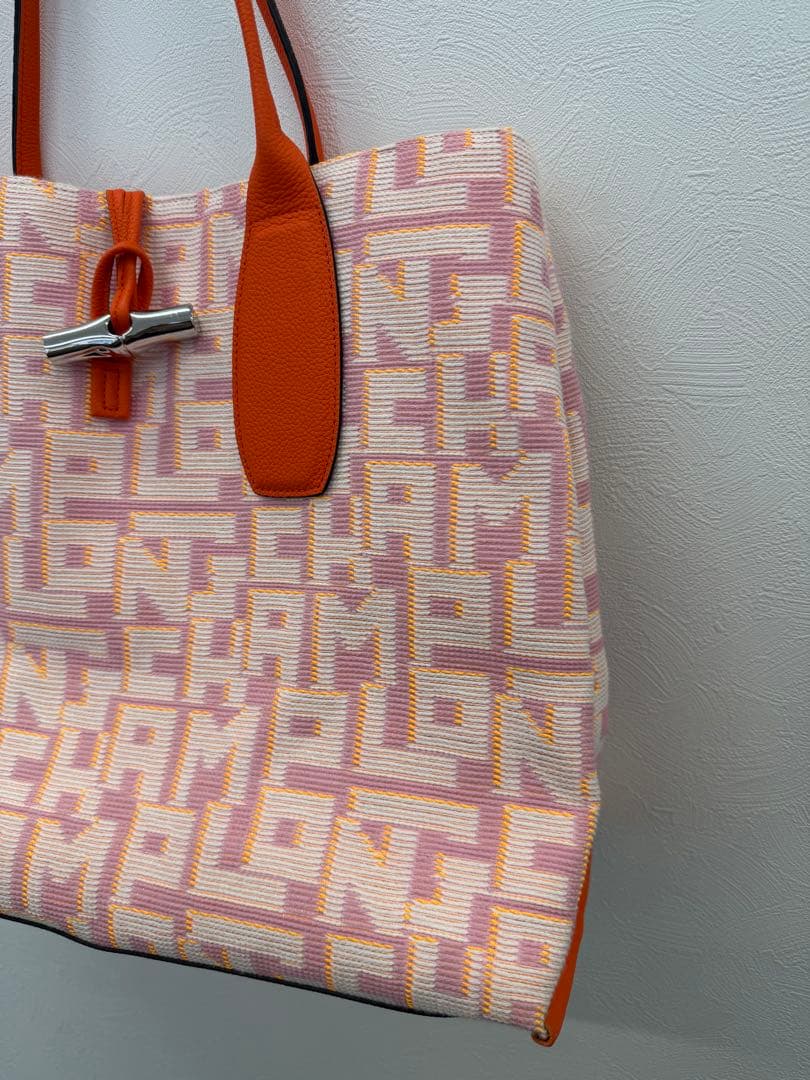 日*1様 LONGCHAMP ロンシャン ロゾ トートバッグ オレンジ ピンク