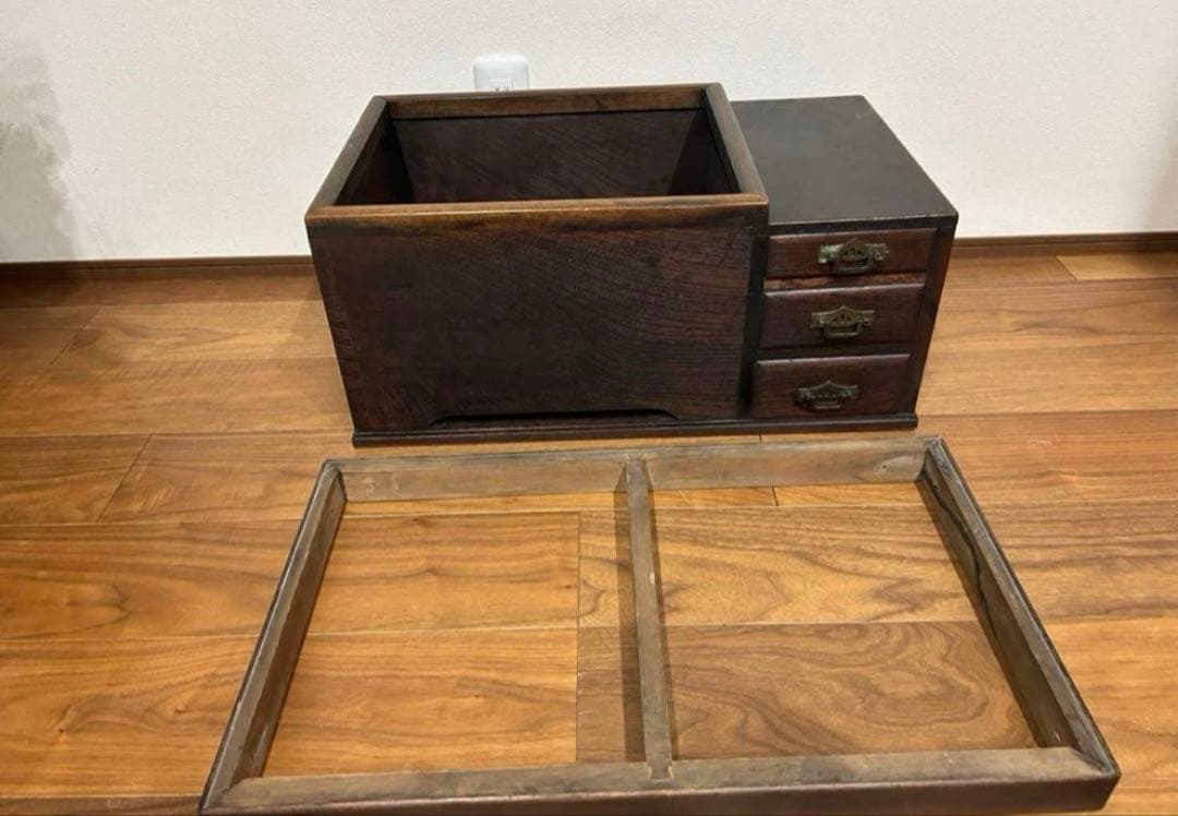 木製火鉢 引き出し付き 中型