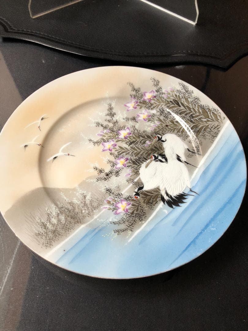 オールドノリタケ 金彩プレート②　百田造　鶴の絵図