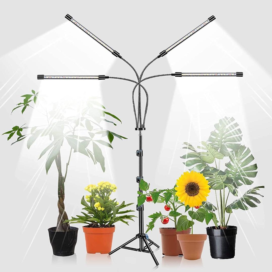 LED植物育成ライト スタンド付き4ヘッドプラントライト
