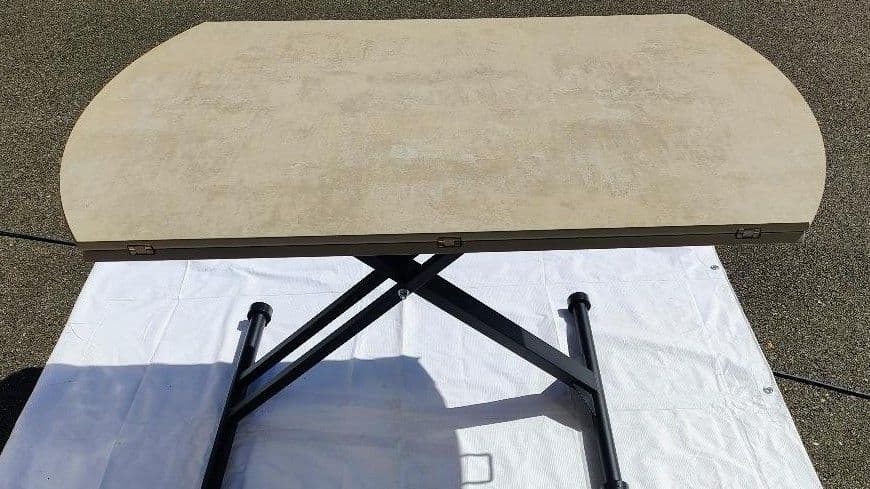 ダイニングテーブル 昇降式 円形 幅120cm グレー×黒