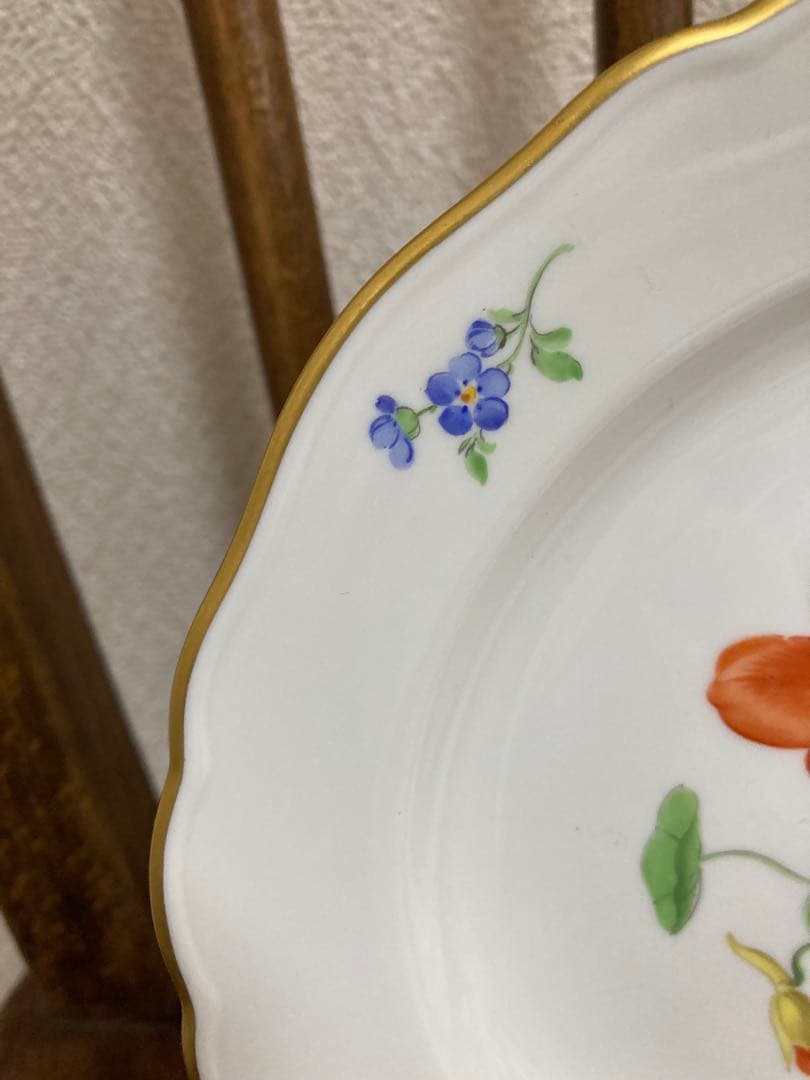 マイセン　手描き高級磁器　ベーシックフラワーシリーズ　一つ花　２枚セット