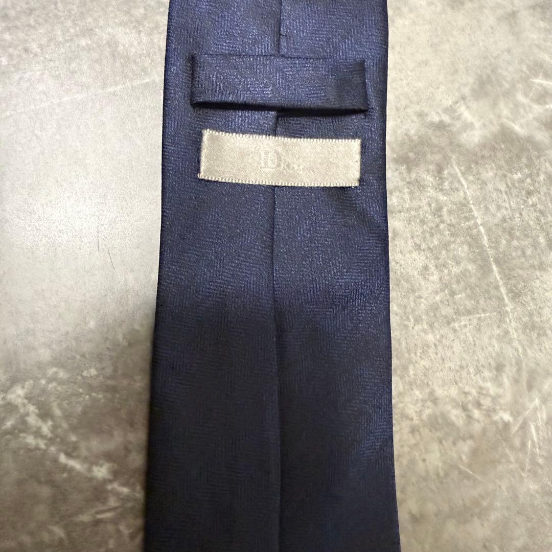 【✨美品✨】Dior ディオール ネクタイ ネイビー ソリッド 無地 希少 紺色