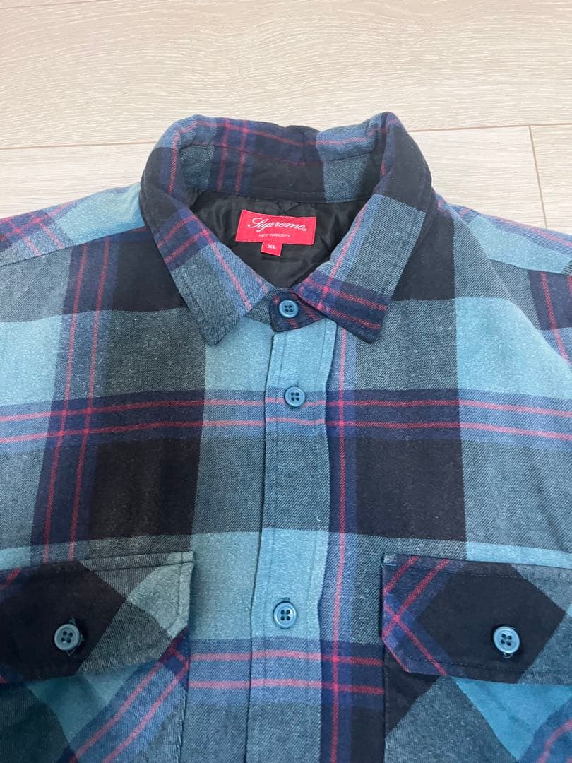 supreme quilted plaid shirt美品