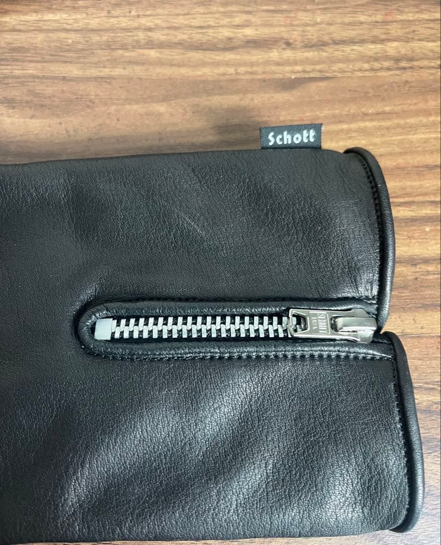 【新品】Schott ショット　レザーグローブ　ワンスター　黒色　BK