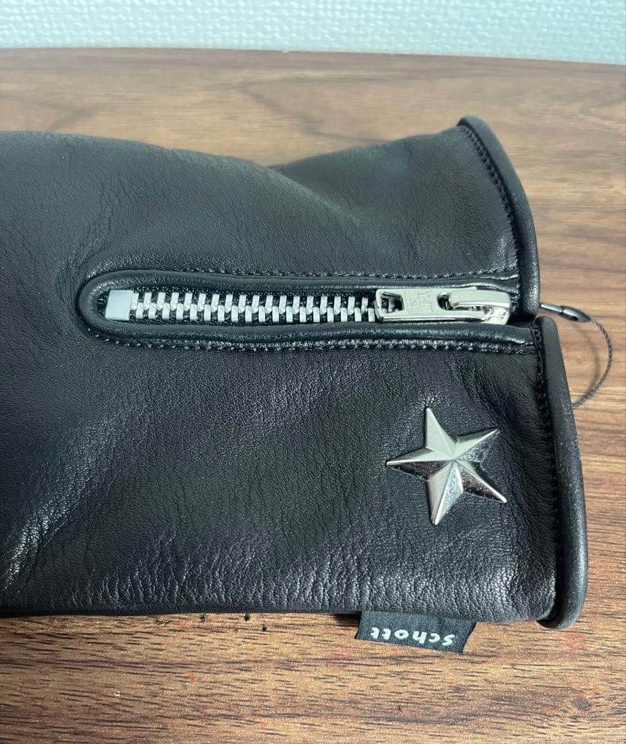 【新品】Schott ショット　レザーグローブ　ワンスター　黒色　BK