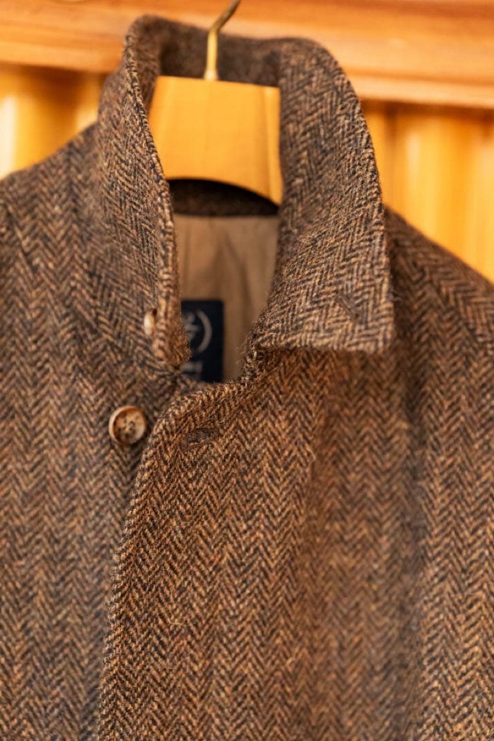 BEAMS F / HARRIS TWEED ヘリンボーン バルカラーコート