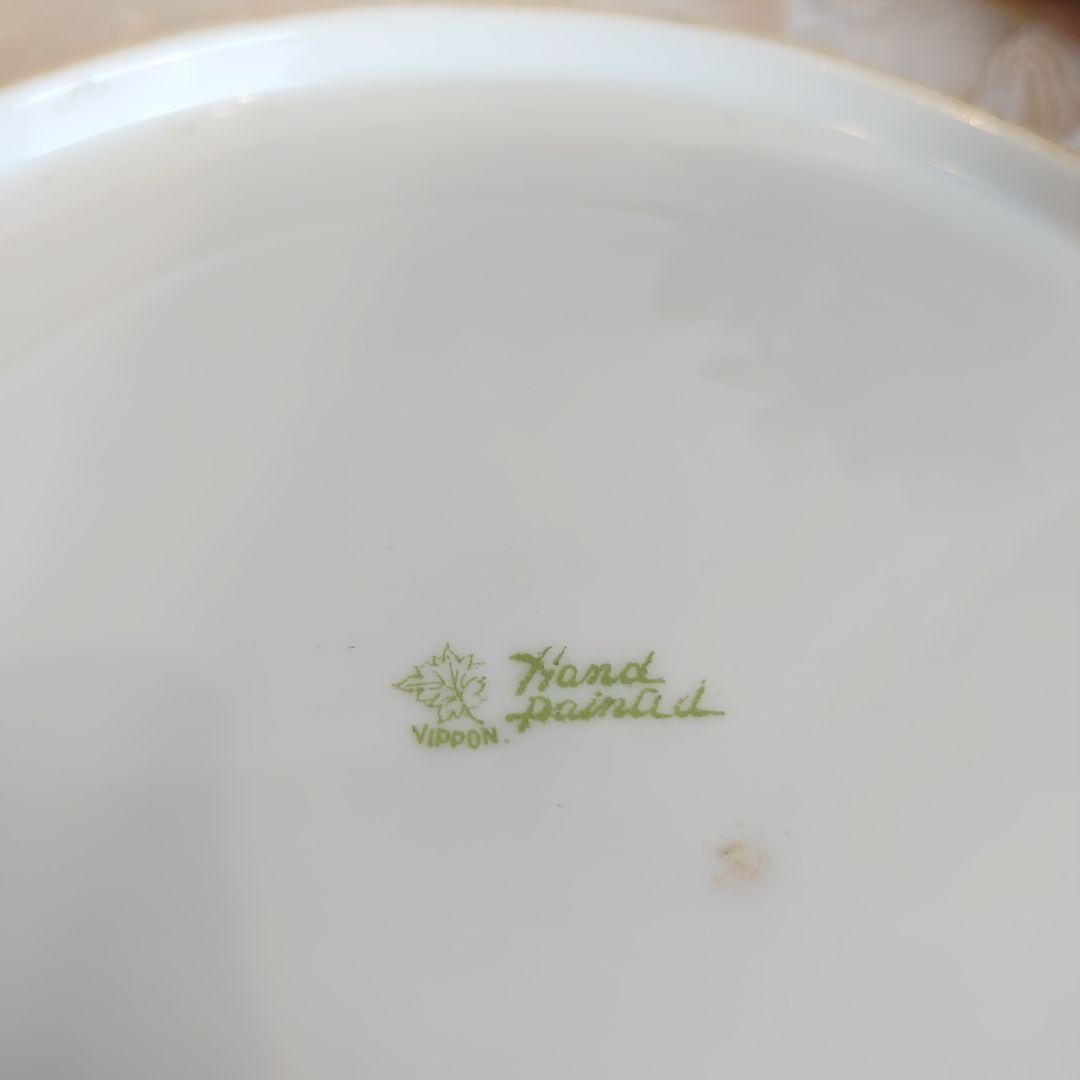 オールドノリタケ　大皿　飾皿　薔薇金盛