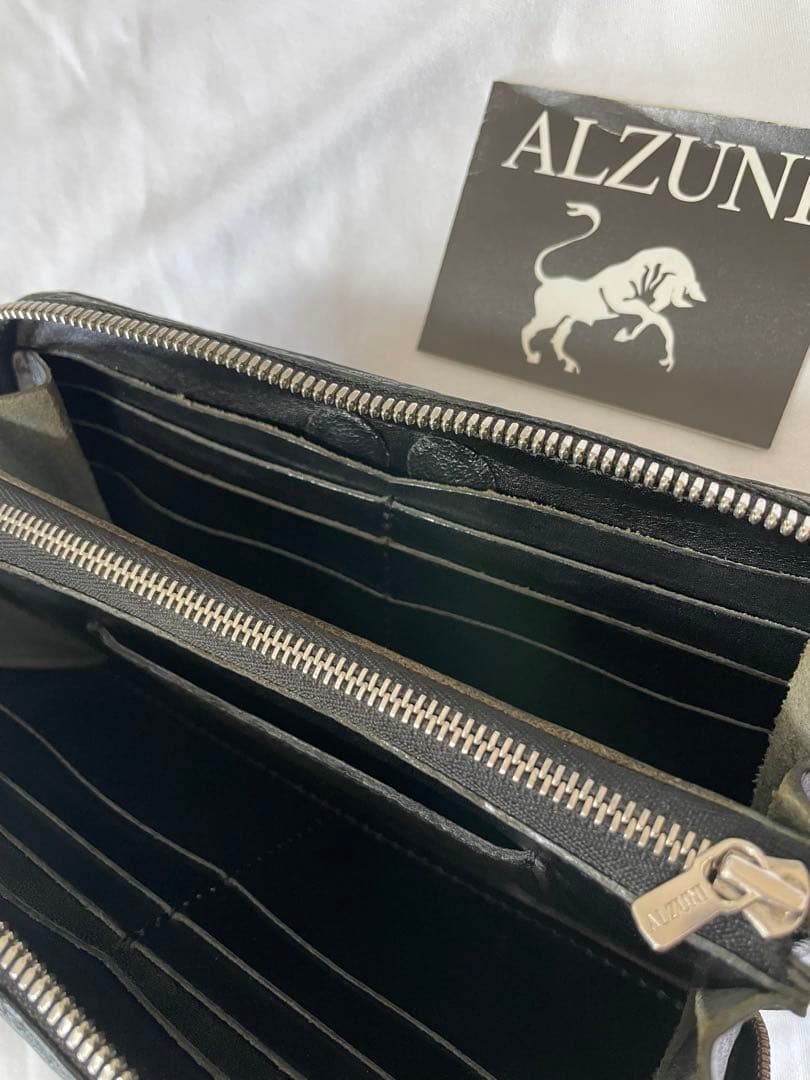 ALZUNI ブラック 長財布 象革