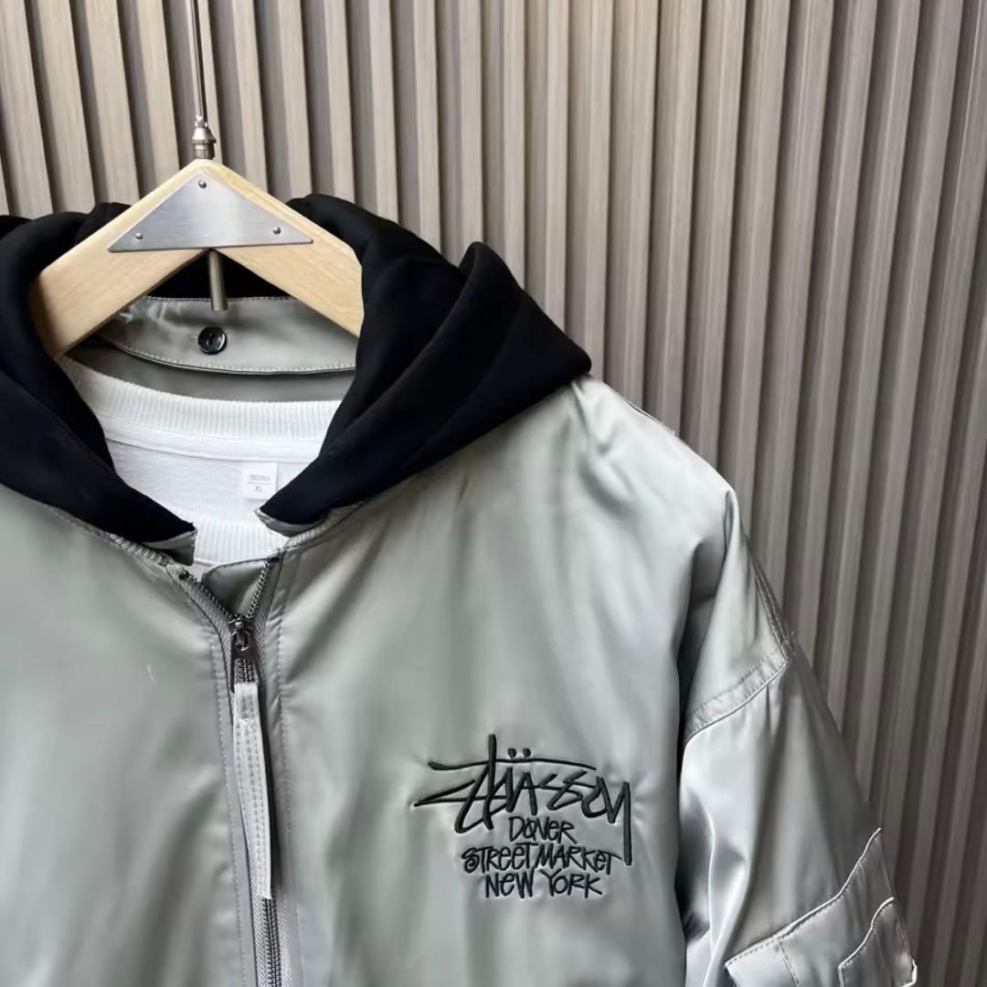 フード付き MA-1ジャケット シルバー 極寒