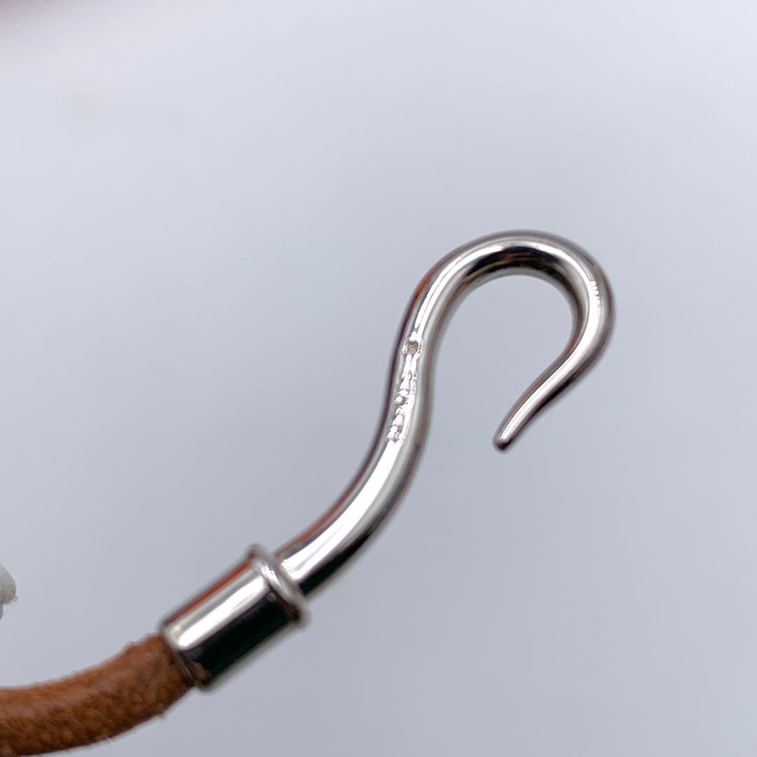 エルメス ジャンボ シルバー金具 ブラウンレザーブレスレット バングル　箱付き