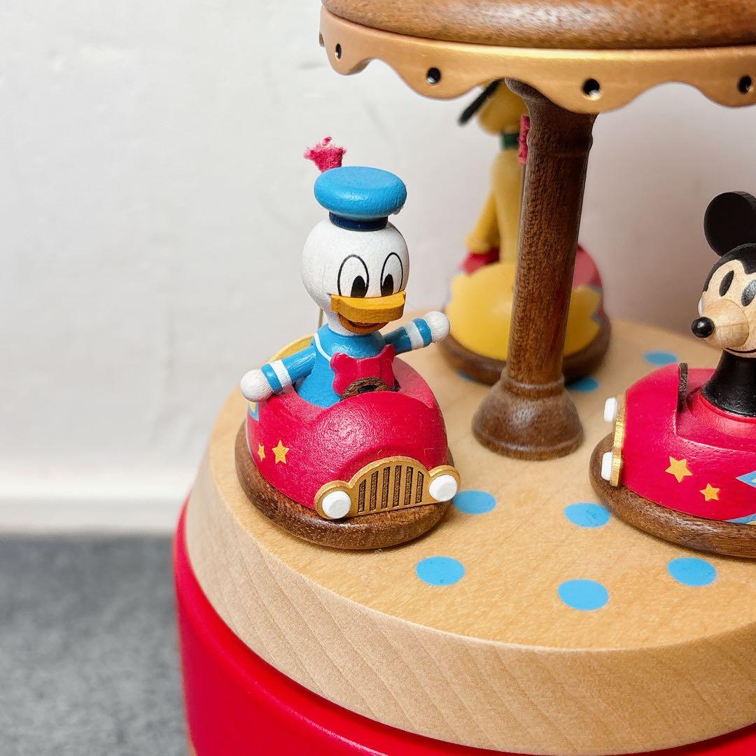 極美品 ディズニー 木製からくりオルゴール ミッキー ドナルド グーフィの遊園地