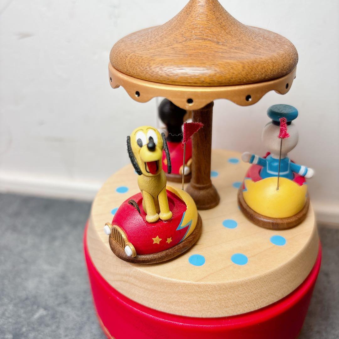 極美品 ディズニー 木製からくりオルゴール ミッキー ドナルド グーフィの遊園地