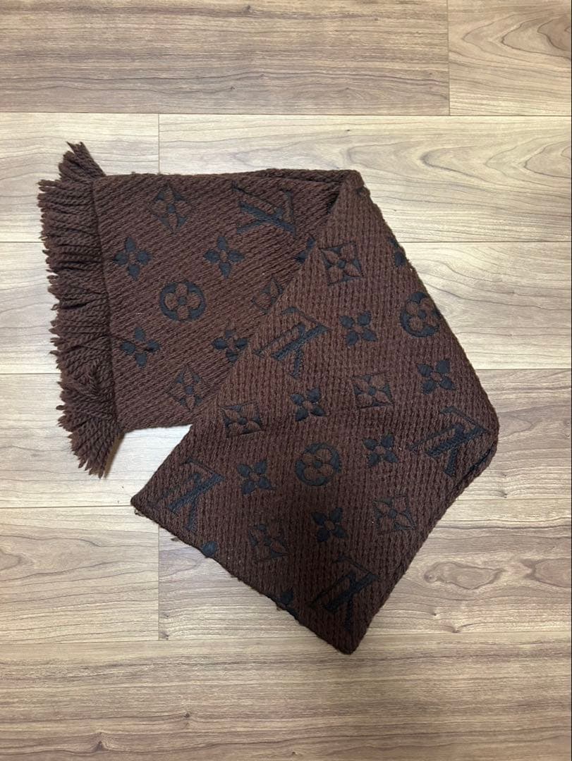 ルイヴィトン エシャルプ ロゴマニア ブラウン マフラー