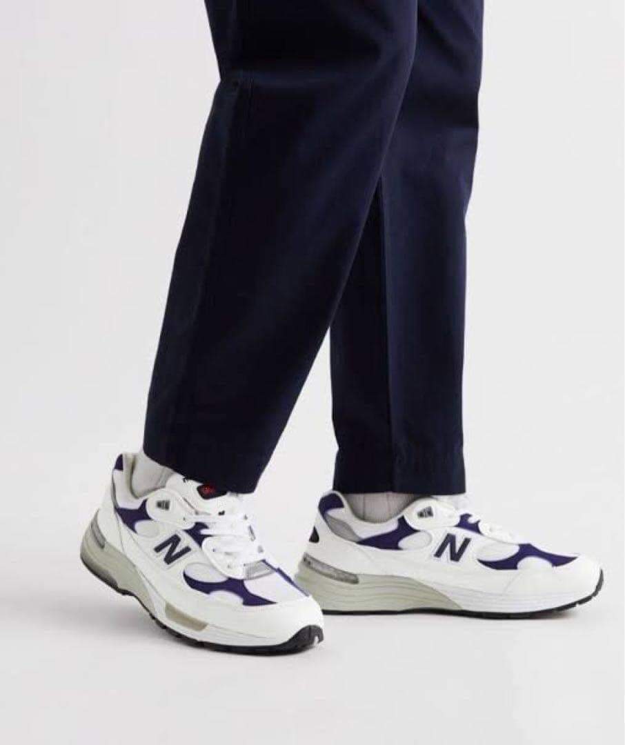 靴 New Balance 992 Made in USA \"White Navy\"