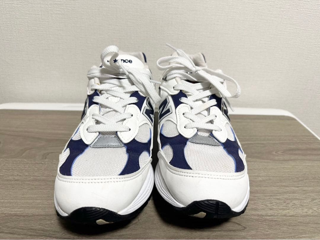 靴 New Balance 992 Made in USA \"White Navy\"