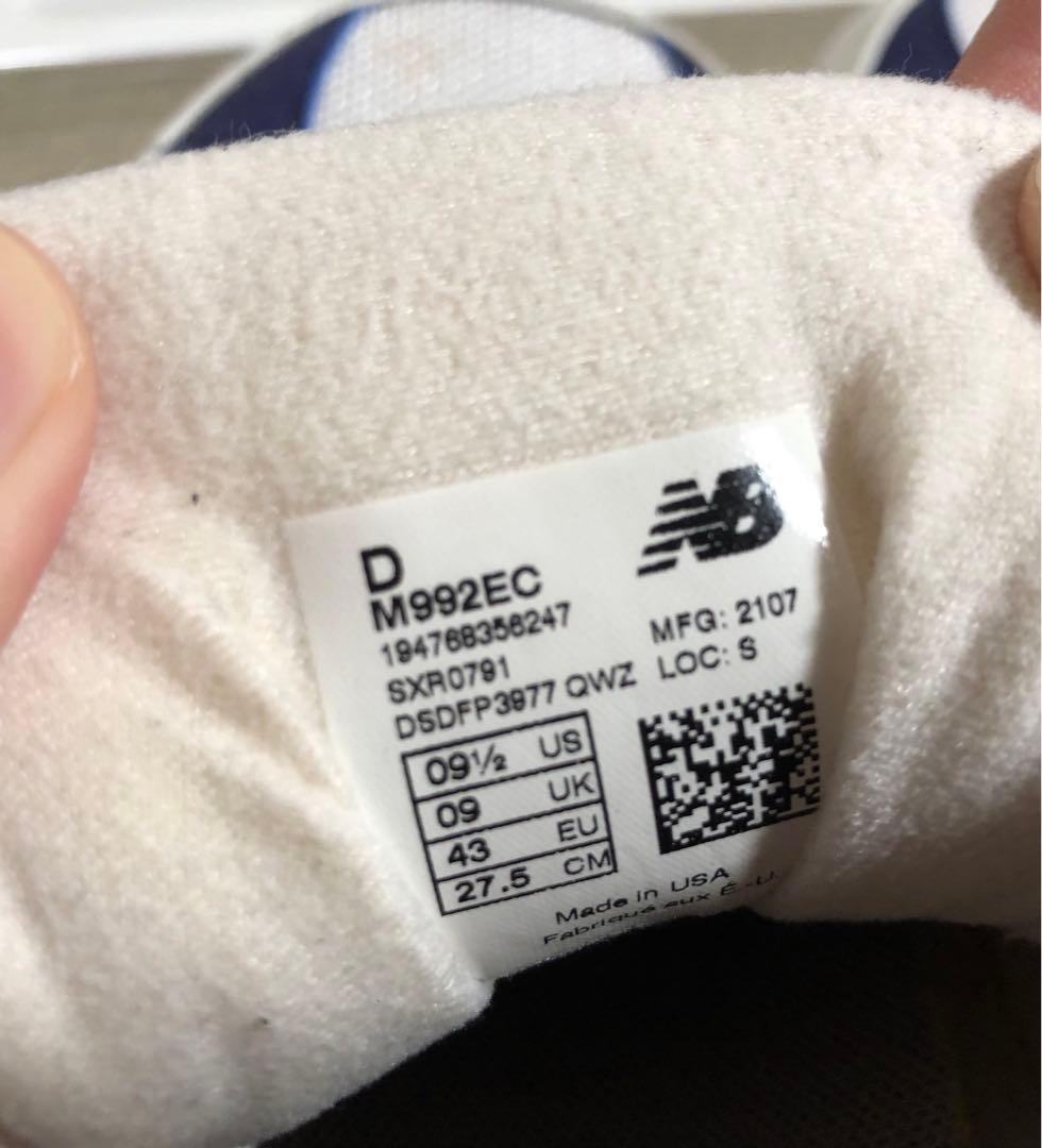 靴 New Balance 992 Made in USA \"White Navy\"