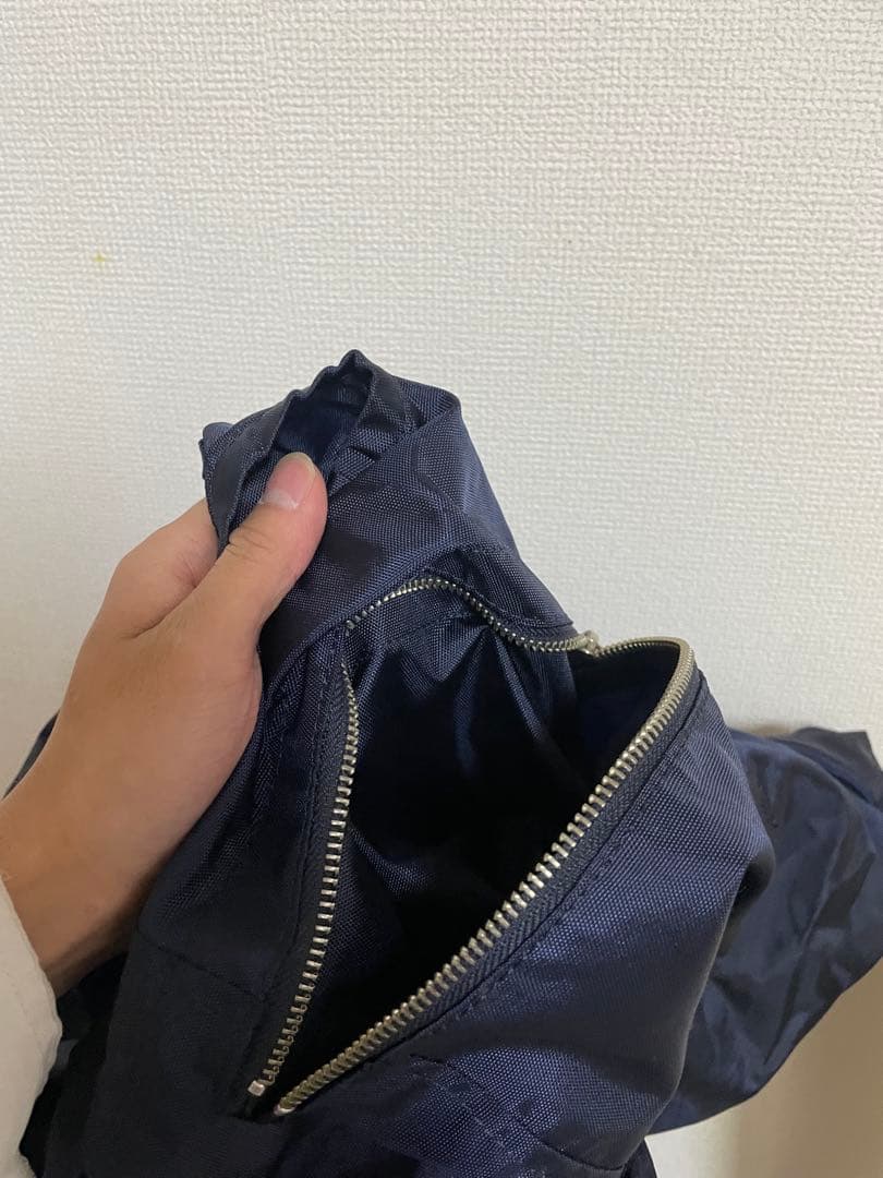 GOMME des GARÇONS ネイビー ハンドバッグ サイドリボン