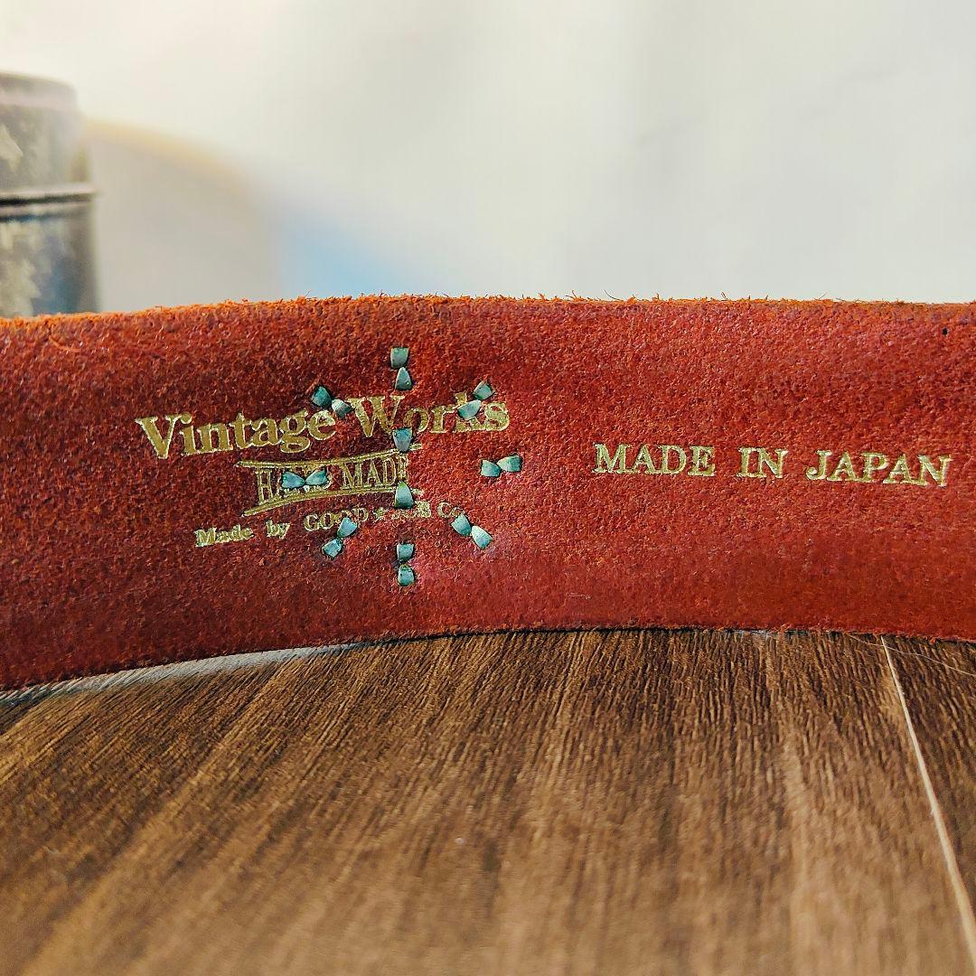 【極上品】Vintage Works DH5697　高級茶芯スタッズドレスベルト