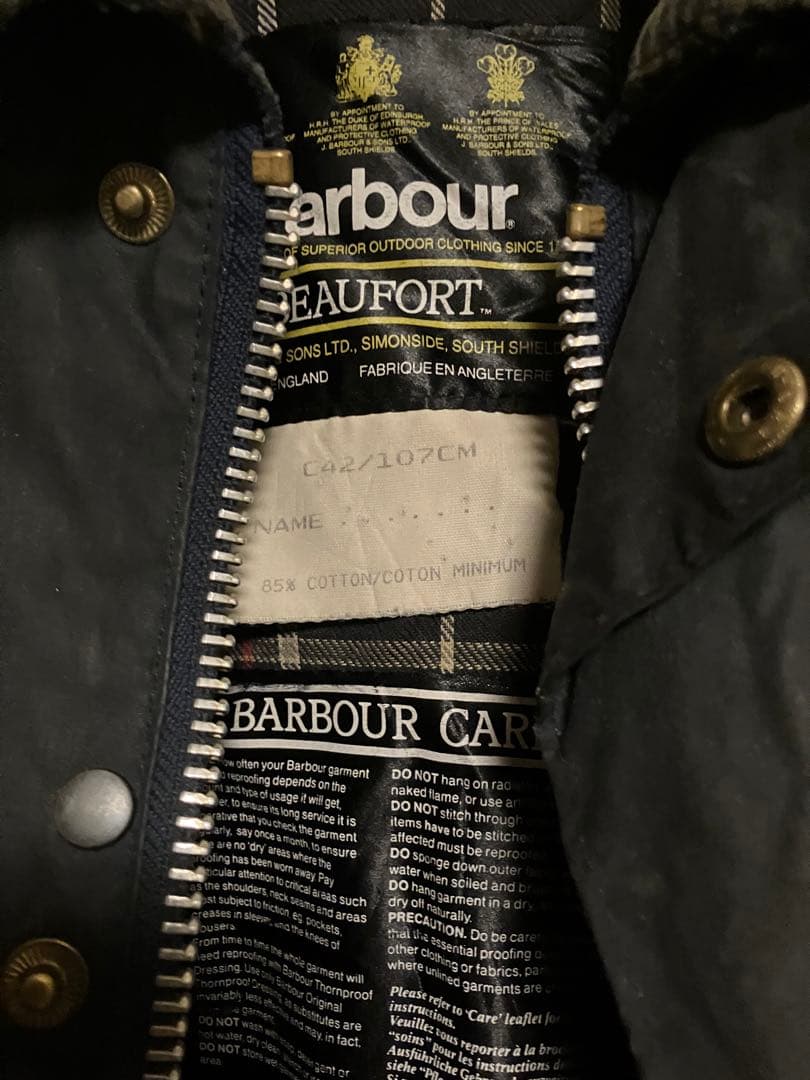 vintage barbour beaufort ネイビー　42サイズ