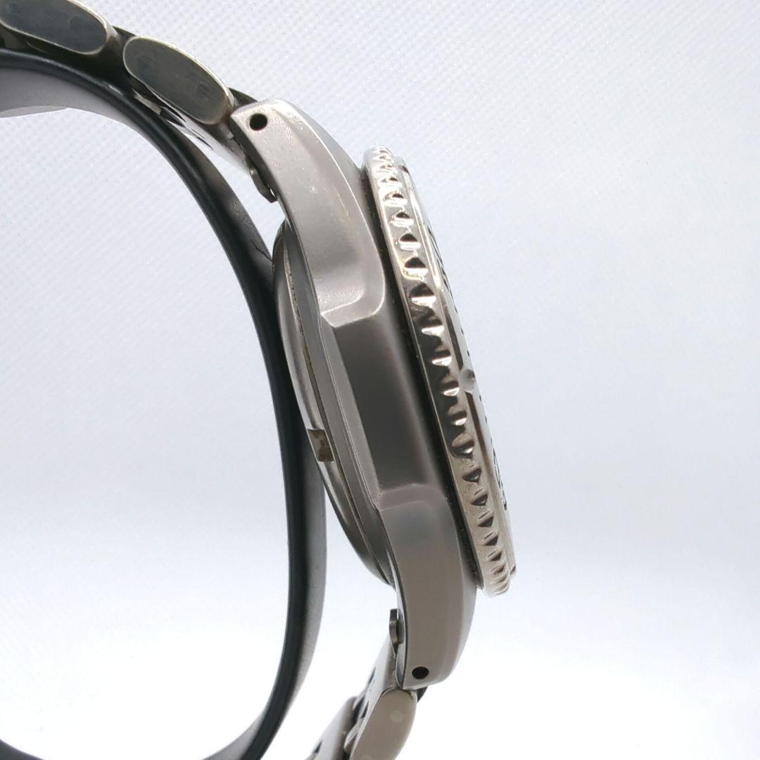 【稼働】SEIKO キネティック スキューバー チタン ブラック文字盤 腕時計